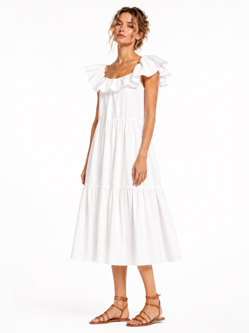 Trina Turk ruffle white dress